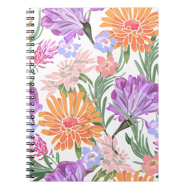 Art floral seamless pattern. Morning glory,ipomoea Notebook (Front)