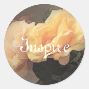 art floral vintage background in pastel colours classic round sticker