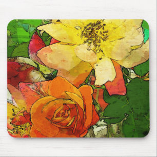 art floral vintage colourful background 2 mouse pad