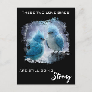 *~* ART Fluffy Anniversary Love Birds AP54 Postcard