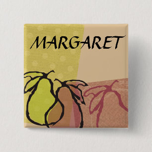 Art fruit pears cooking baking name badge