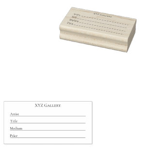 Art Gallery Exhibition Label Card Template Rubber Stamp