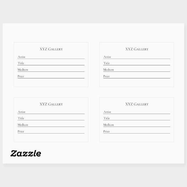 Art Gallery Exhibition Label Sticker (Sheet)