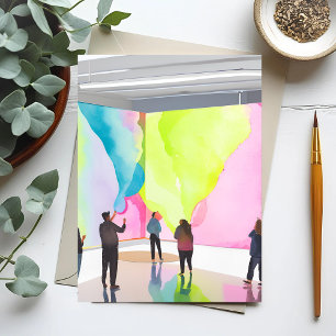 Art Gallery Modern Contemporary Watercolor Postcard