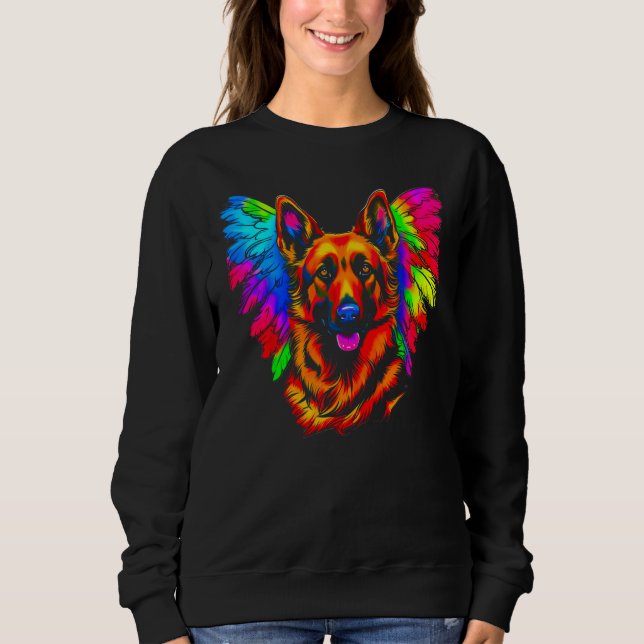 Art German Shepherd Dog Angel Wing Sweatshirt (Front)