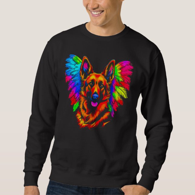 Art German Shepherd Dog Angel Wing Sweatshirt (Front)