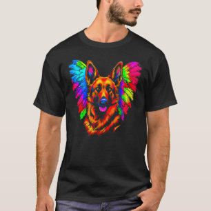 Art German Shepherd Dog Angel Wing T-Shirt