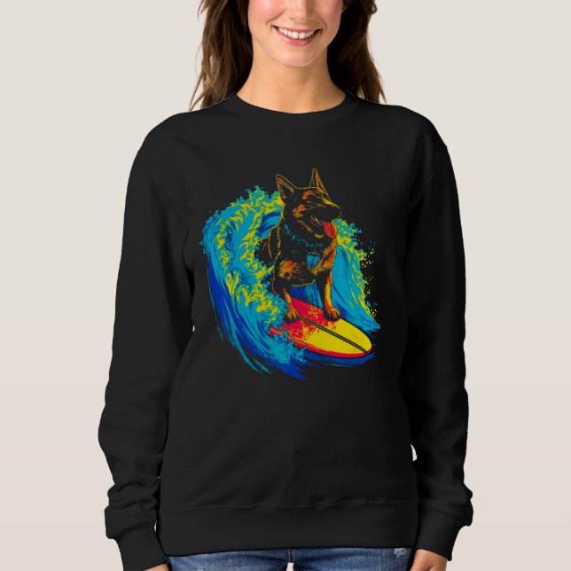 Art German Shepherd Dog Cool Surf Sweatshirt (Front)