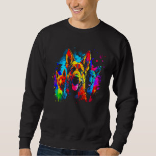 Art German Shepherd Dog Family Sweatshirt