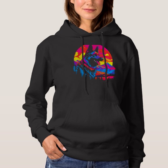 Art German Shepherd Dog Hike Hoodie (Front)