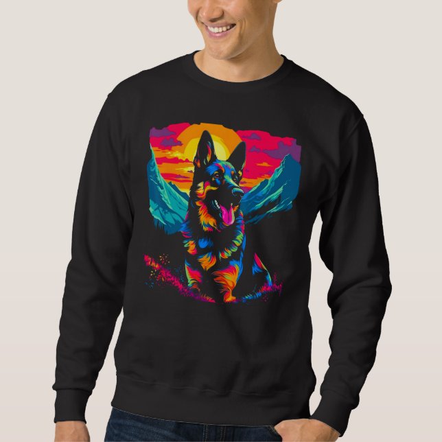Art German Shepherd Dog Hiking Sweatshirt (Front)