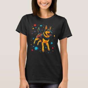 Art German Shepherd Dog Outer Space Galaxy T-Shirt