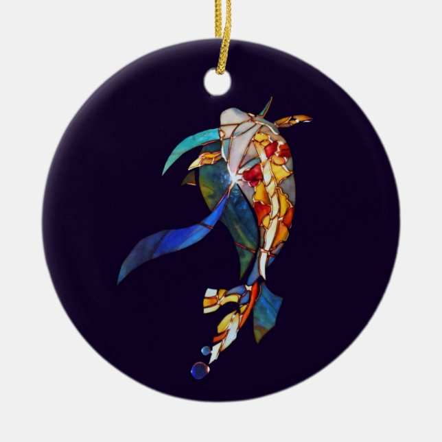 Art Glass Koi Fish  ORNAMENT (Front)