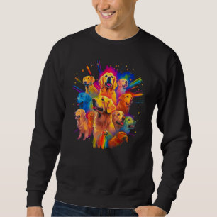 Art Golden Retriever Dog Family Sweatshirt