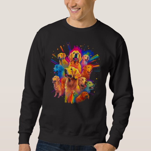 Art Golden Retriever Dog Family Sweatshirt (Front)