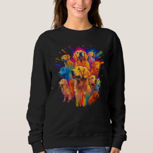 Art Golden Retriever Dog Family Sweatshirt