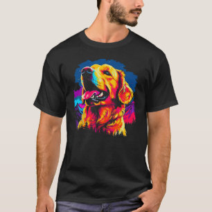 Art Golden Retriever Dog Hiking T-Shirt