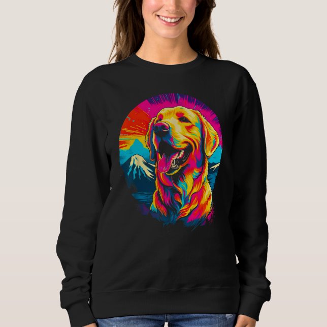 Art Golden Retriever Dog Mountain Sweatshirt (Front)