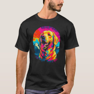 Art Golden Retriever Dog Mountain T-Shirt