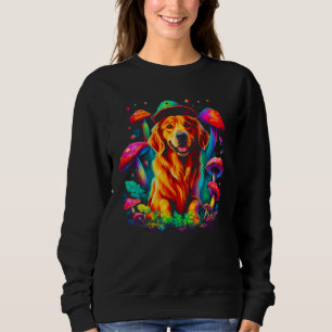 Art Golden Retriever Dog Mushroom Psychedelic Sweatshirt