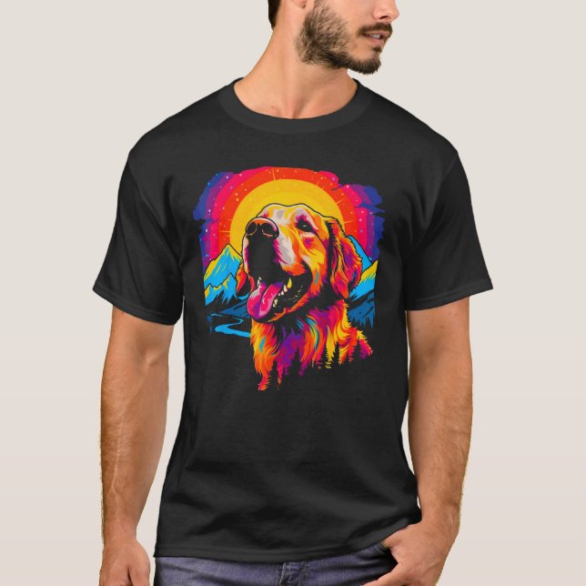 Art Golden Retriever Dog Nature T-Shirt (Front)