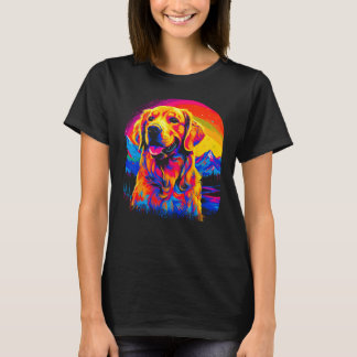 Art Golden Retriever Dog Sunset T-Shirt
