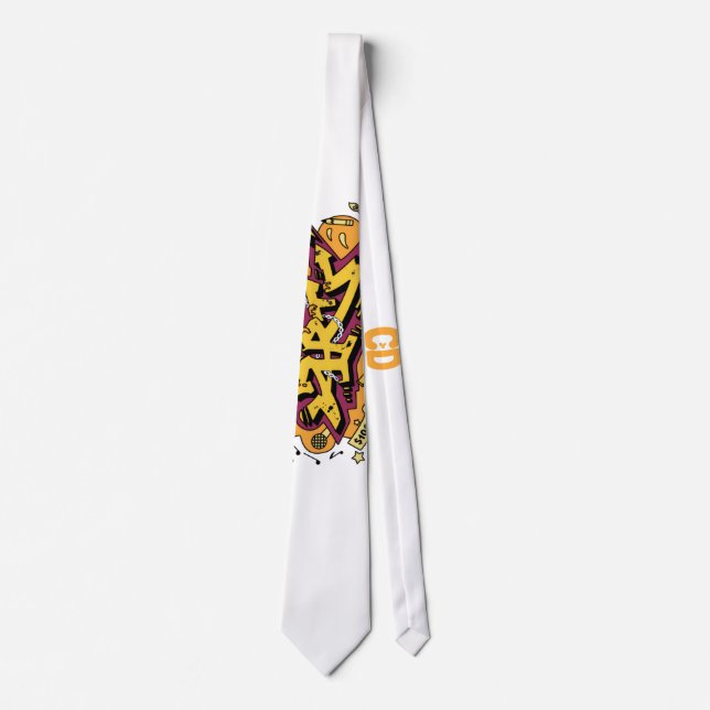 Art graffiti hand drawing tie (Front)