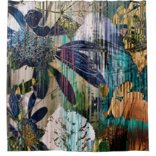 art graphic and watercolor autumn colourful backgr shower curtain