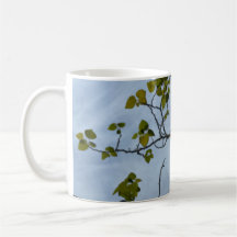 Art Green Leaves Under Blue Sky Mug Cup