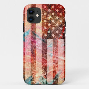 Art Grunge American Flag #6 iPhone 11 Case