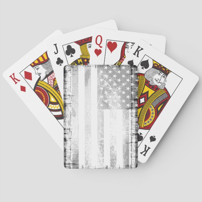 Art Grunge American Flag Playing Cards (Back)