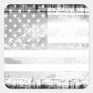 Art Grunge American Flag Square Sticker