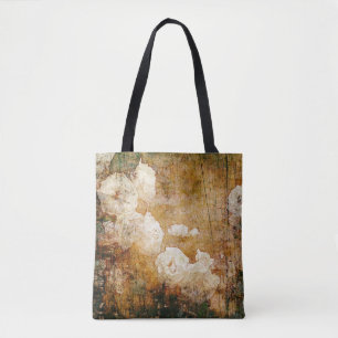 art grunge floral vintage background texture tote bag