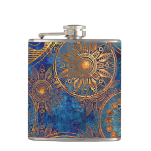 Art grunge pattern hip flask