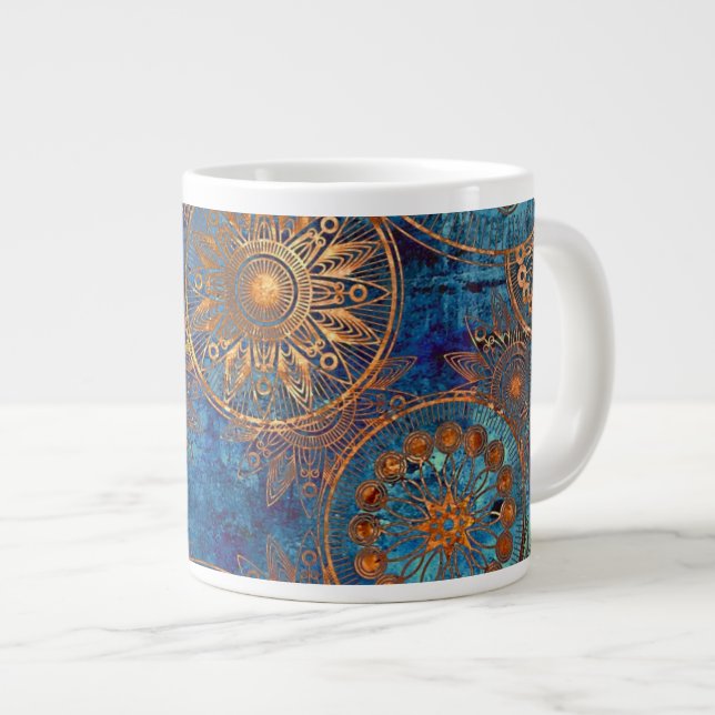 Art grunge pattern large coffee mug (Front Right)