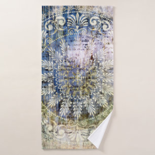 art grunge vintage textured background with tradit bath towel