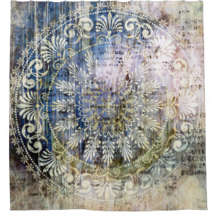 art grunge vintage textured background with tradit shower curtain
