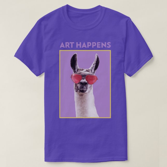 Art Happens Art Llama T-Shirt (Design Front)