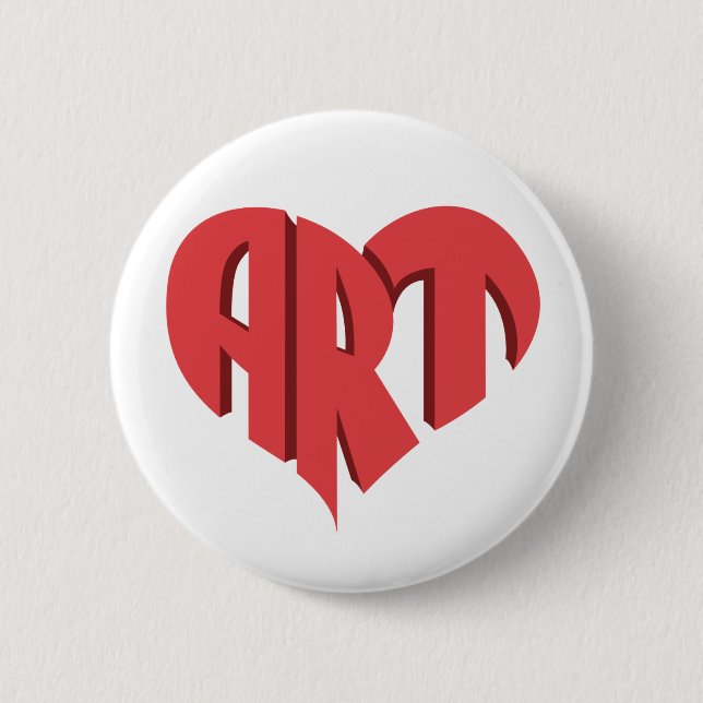 Art Heart 6 Cm Round Badge (Front)