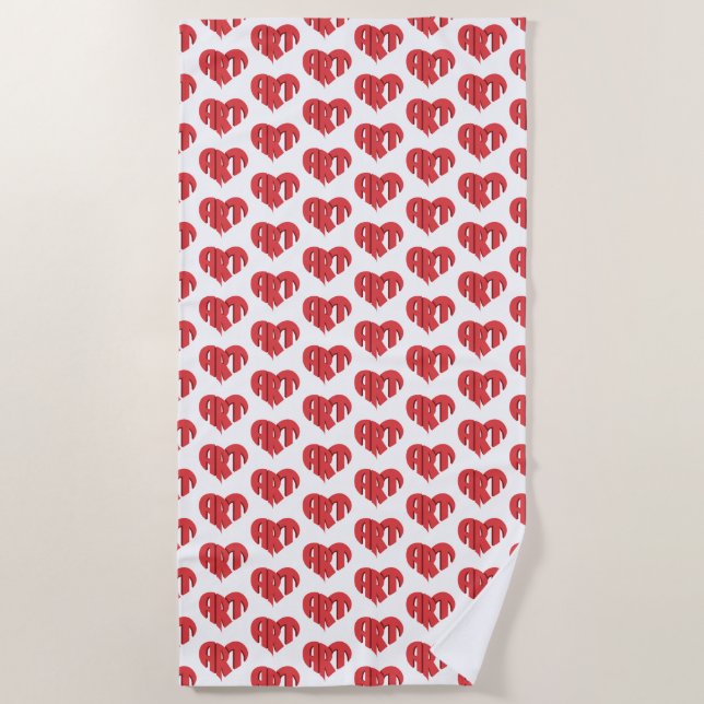 Art Heart Beach Towel (Front)