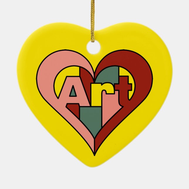  Art Heart Ceramic Ornament (Back)