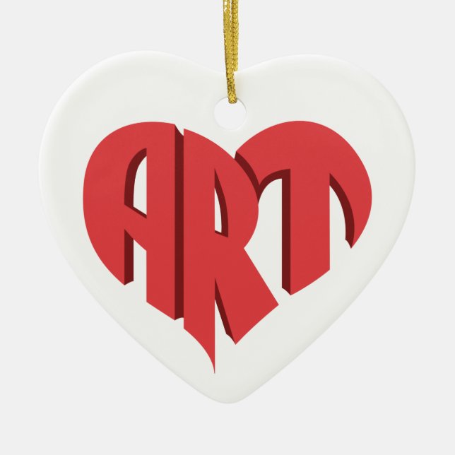 Art Heart Ceramic Ornament (Front)