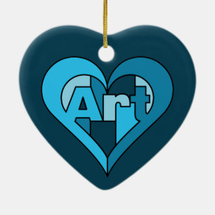 Art Heart Ceramic Ornament