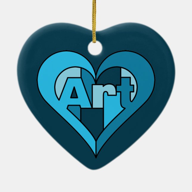  Art Heart Ceramic Ornament (Back)