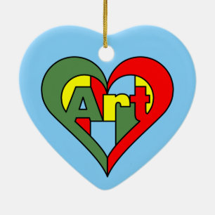 Art Heart Ceramic Ornament