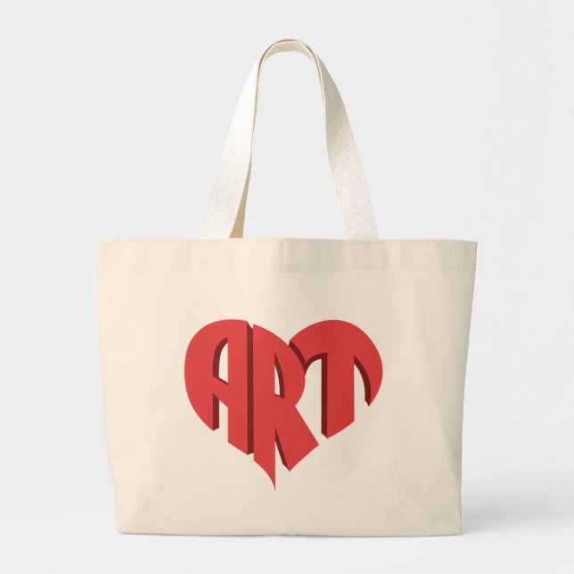 Art Heart Large Tote Bag (Front)