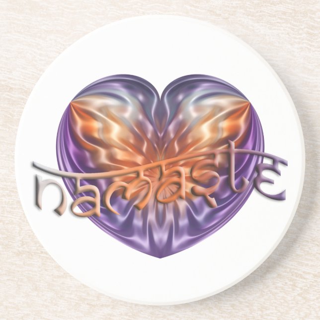 ART Heart NAMASTE Coaster (Front)