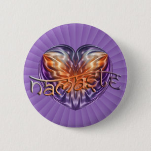 ART Heart NAMASTE   lila radial 6 Cm Round Badge