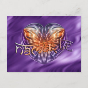ART Heart NAMASTE   lila waves Postcard