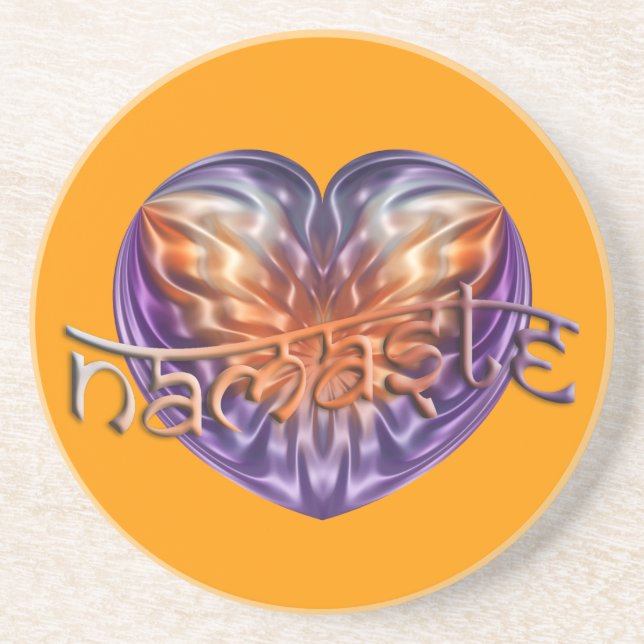 ART Heart NAMASTE | orange Coaster (Front)